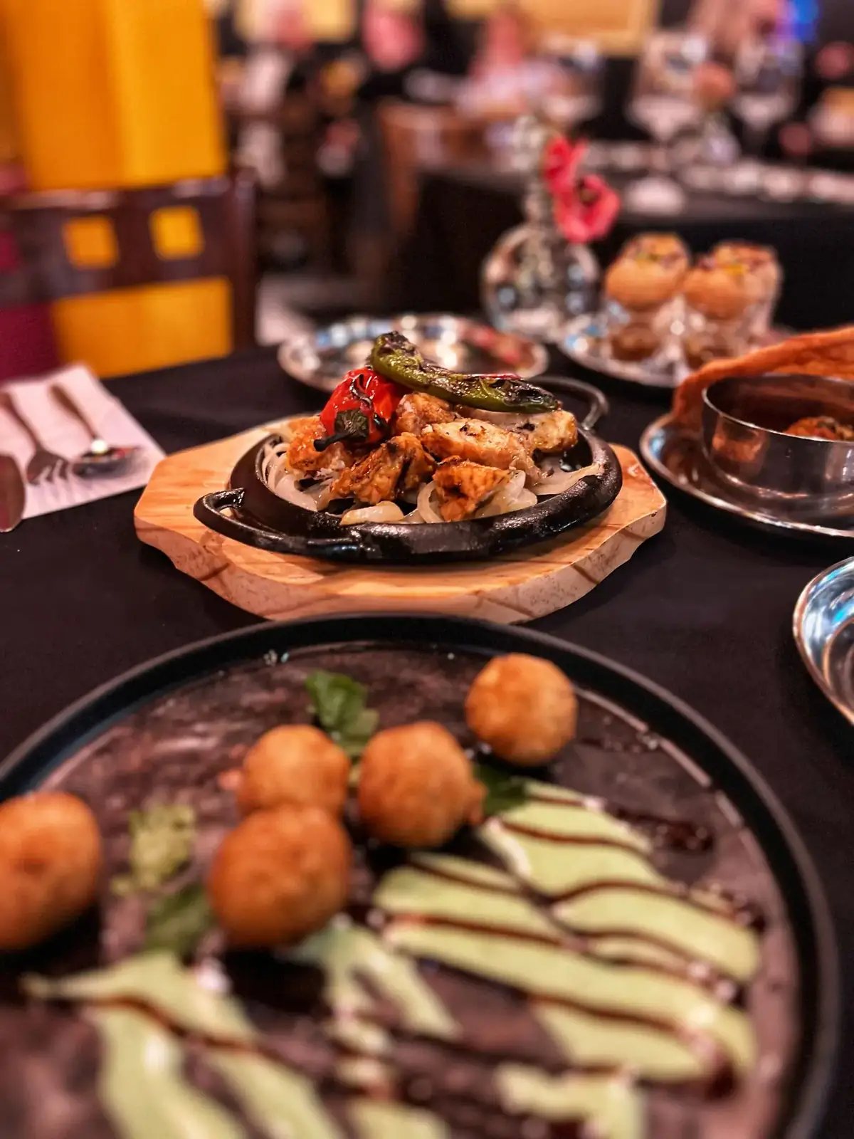 Nana's family in the restaurant